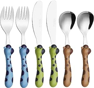 Exzact Barnbestick rostfritt stål 6-Pack Giraff