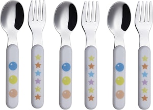 Exzact Barnbestick rostfritt stål 6-Pack Stars