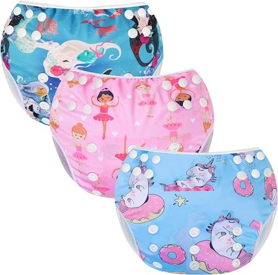 Mixidon Återanvändbar Badblöja 3-Pack Blå/Rosa