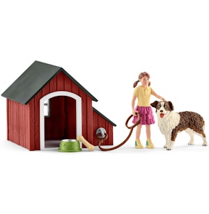 Schleich Hundkoja med figur och hund