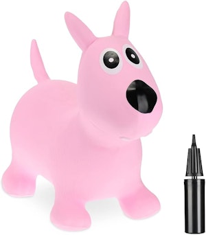 Relaxdays Hoppdjur Hund Rosa Inklusive Luftpump