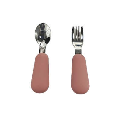 BabyBloom Barn Bestick Stainless Steel Röd