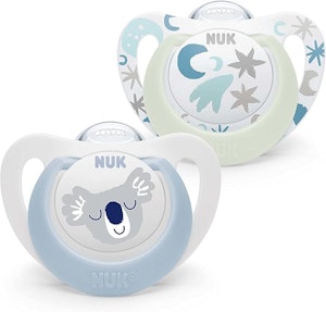 NUK Star Nappar 0–6 månader 2-Pack Blå koala