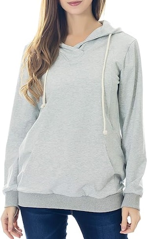 Smallshow Amningströja Hoodie Ljusgrå