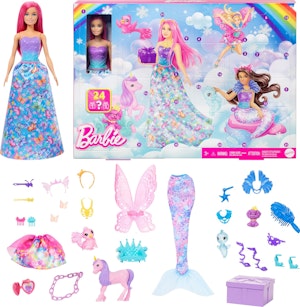Barbie Adventskalender med docka och 24 olika överraskningar