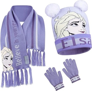 Disney Frozen Elsa mössa med vantar och halsduk