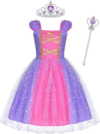 Disney Rapunzel Barn Maskeraddräkt Med Tillbehör