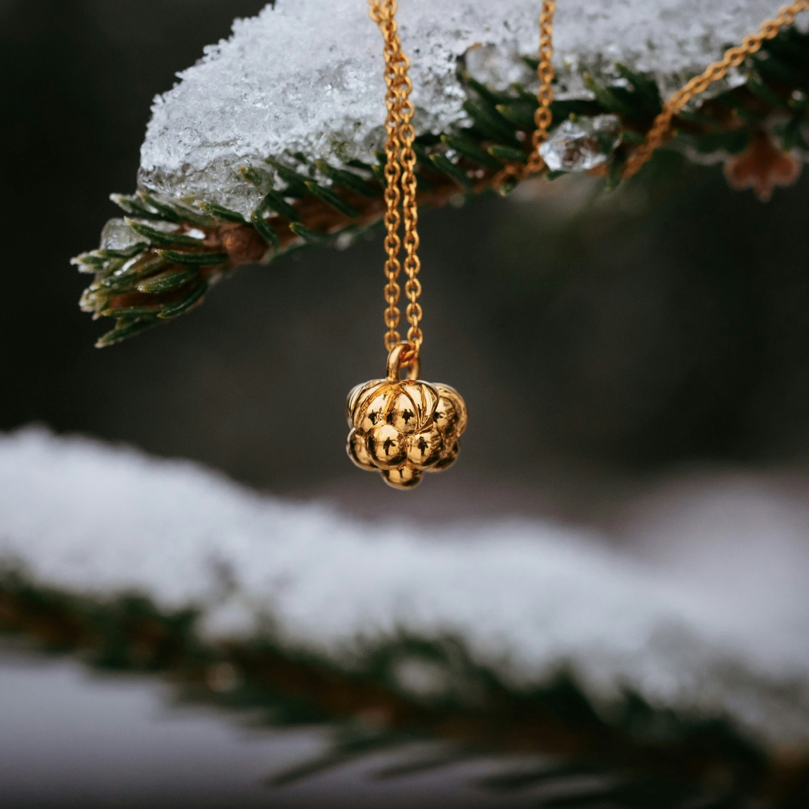 Hjortron halsband guld