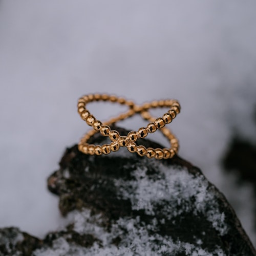 Pärla ring dubbel guld