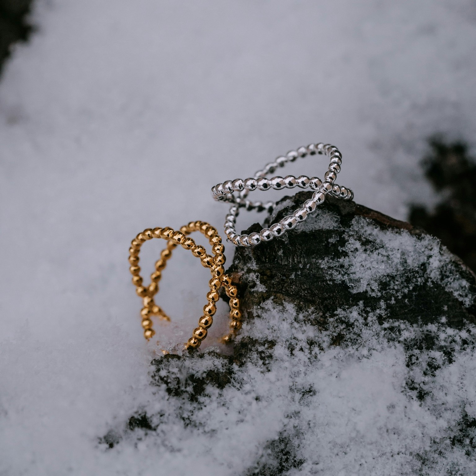 Pärla ring dubbel guld