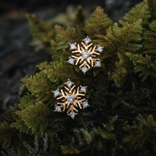 Snöflinga örhängen guld