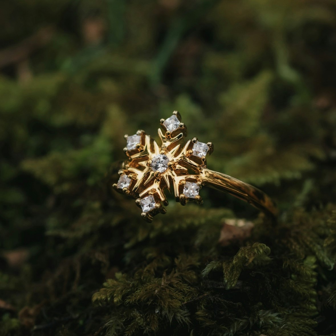 Snöflinga ring guld
