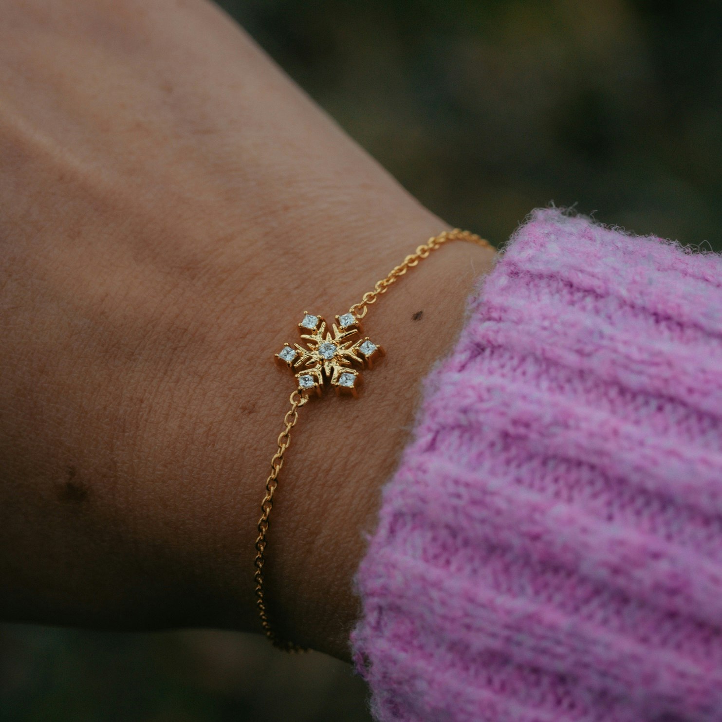 Snöflinga armband guld