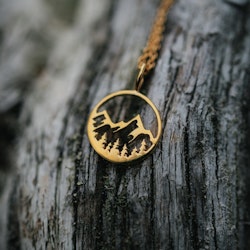 Fjäll halsband guld