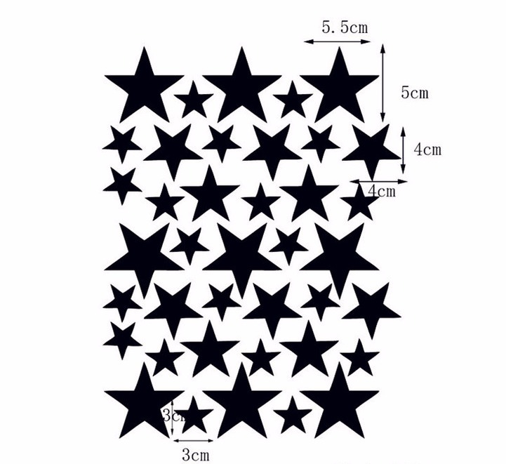 Väggklistermärken svarta stjärnor 39 st 