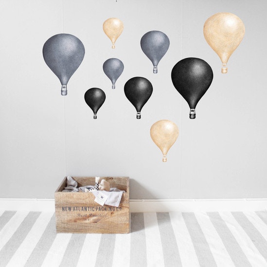 Mörkblå luftballonger väggklistermärken, stickstay babylove.se