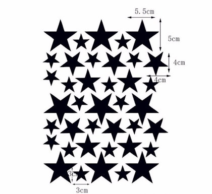 Väggklistermärken grå stjärnor 39 st