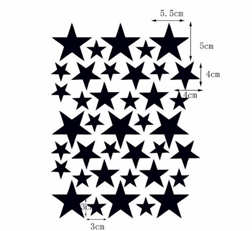 Wall stickers grey stars 39 pcs