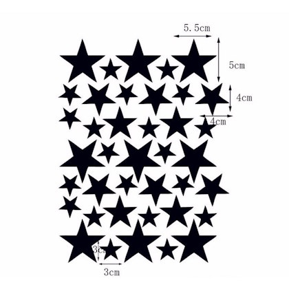 Wall stickers grey stars 39 pcs