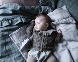Ng Baby duvet cover in linen with Flounce, Powder pink