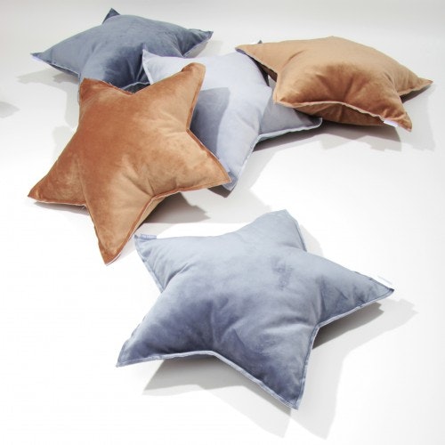 Fayne, velvet cushion turquoise star 