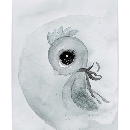 Poster Bird 50x70 , By Christine Hoel, Picture for the children's room