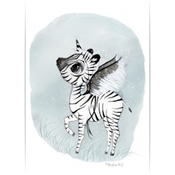 Poster Sebra A4 , By Christine Hoel, Tavla till barnrummet
