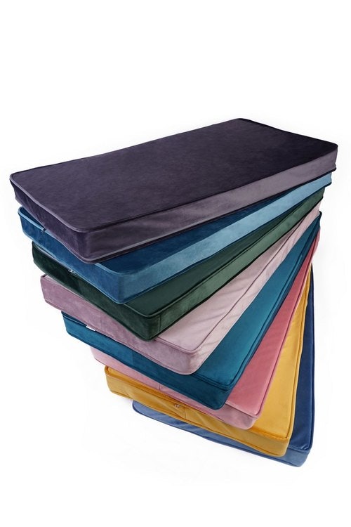Seat cushion-Velvet mattress 60x120, dusty pink 