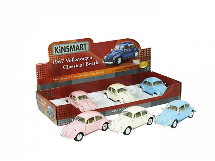 Toy car large Volkswagen classic beetle cream 