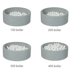 Ljusgrå bollhav BASIC, 90x30 med bollar (vita, grå)