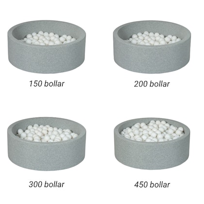 Light grey ball pit BASIC, 90x30 with balls (white, grey)