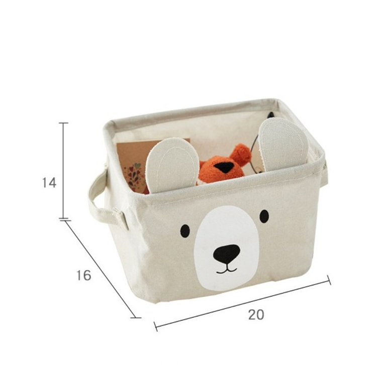 Small storage basket grey bear 
