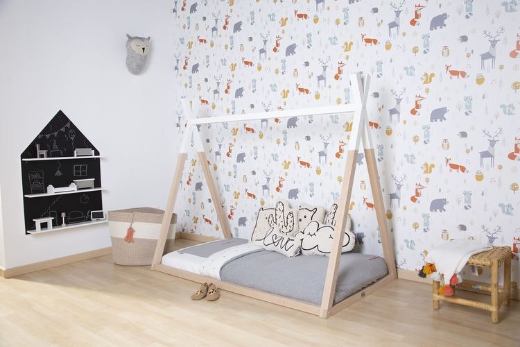 Childhome, tipi house bed 90x200 cm, natural / white Childhome, tipi house bed 90x200 cm, natural / white