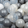Meow, grå velvet bollhav med 300 bollar, (silver, pearl, transparent) 