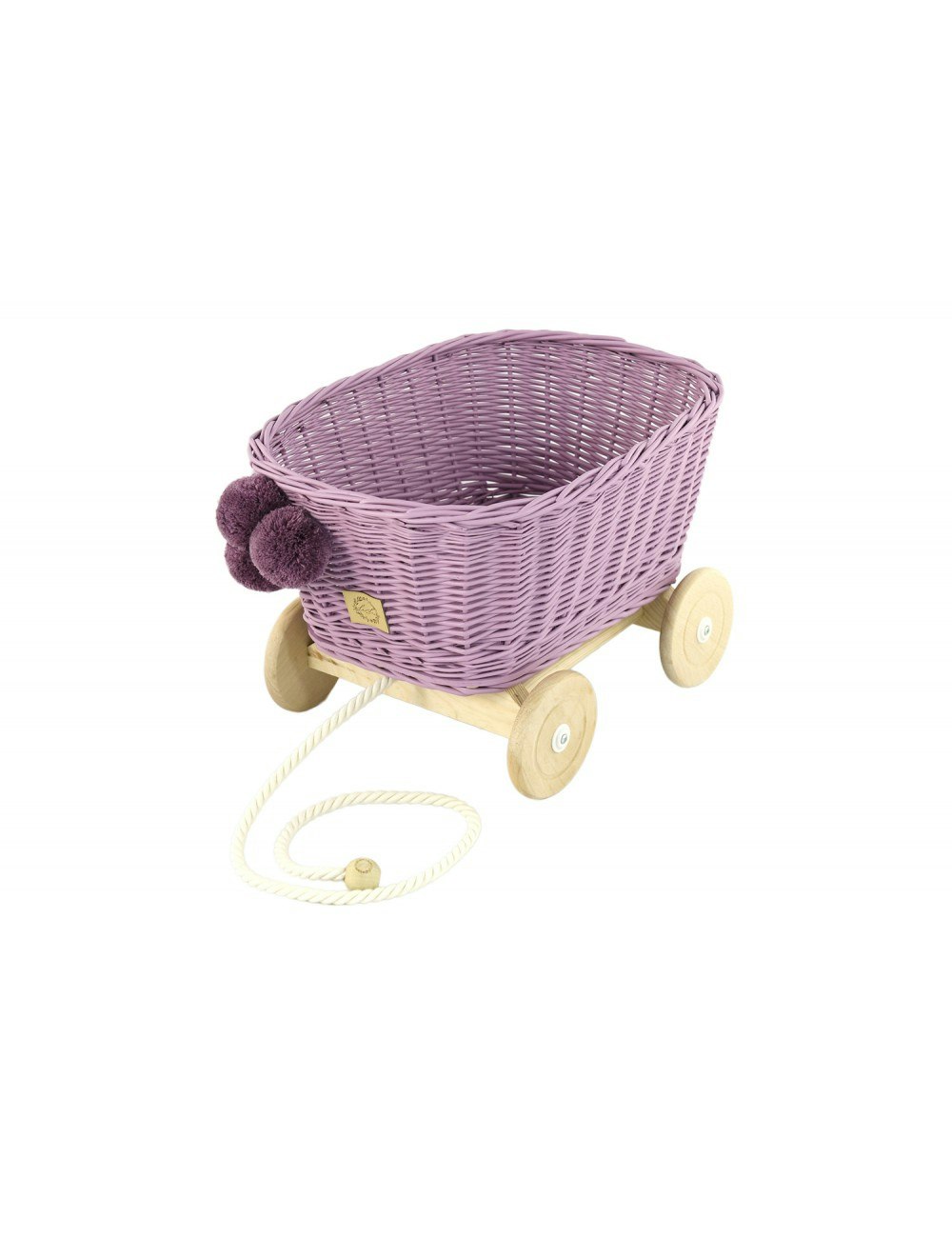 Lilu, leksakslåda i rotting på hjul, lila 