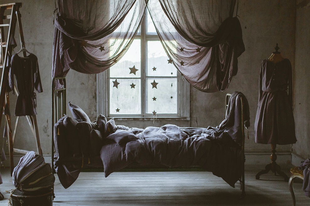 Numero 74, Bed drape sänghimmel, Stone grey 