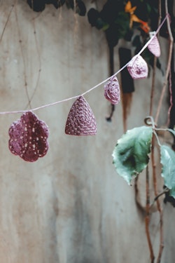 Numero 74, crochet garland for the children's room, Baobab Rose