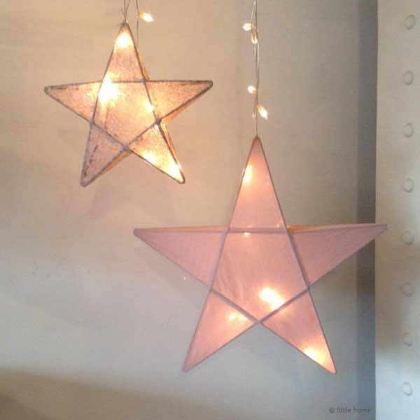Numero 74, nattlampa stjärna med ljusslinga, Dusty pink Nattlampa stjärna med ljusslinga till barnrummet