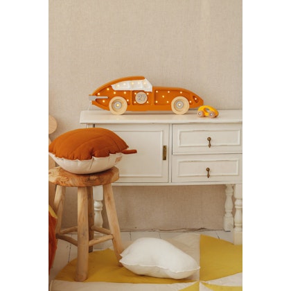 Little Lights, Night lamp for the children's room, Large racing car mustard