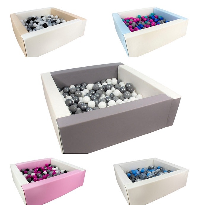 Square blue/white ball pit 80x80x30 cm (ball color of your choice) 