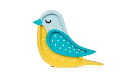 Little Lights, Night light for the children's room, Large bird Turquoise/Yellow