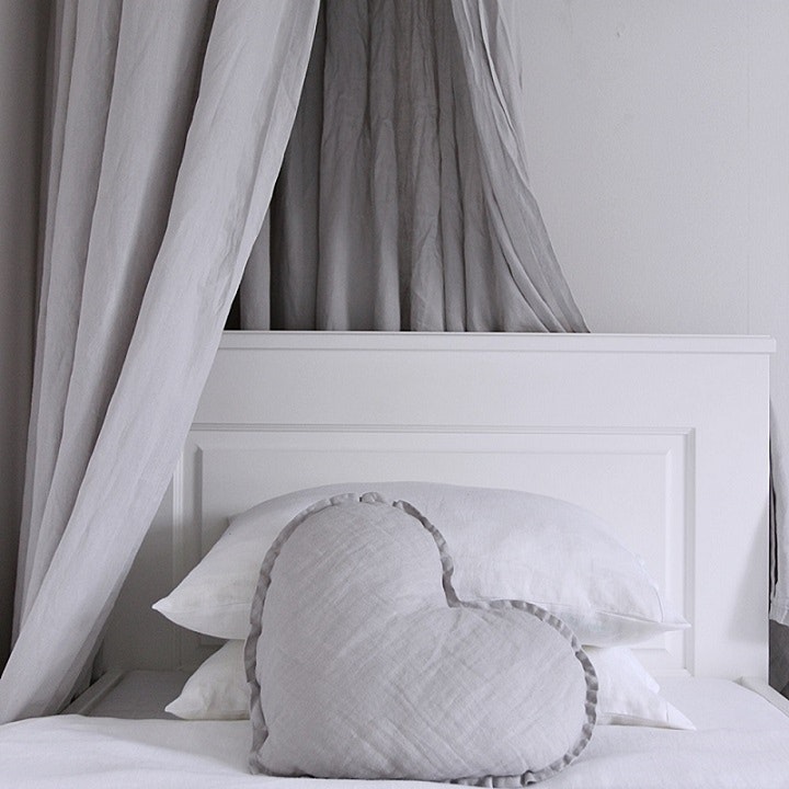 Large grey maxi bed canopy in linen, Cotton&Sweets 