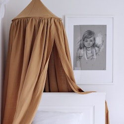Stor mustard maxi sänghimmel i linne, Cotton & Sweets
