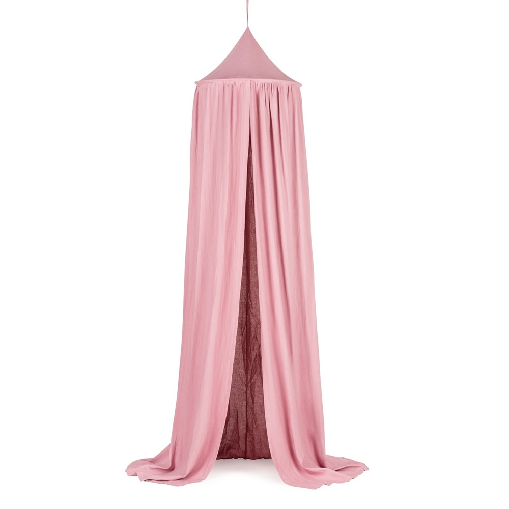 Large blush maxi bed canopy in linen, Cotton&Sweets 