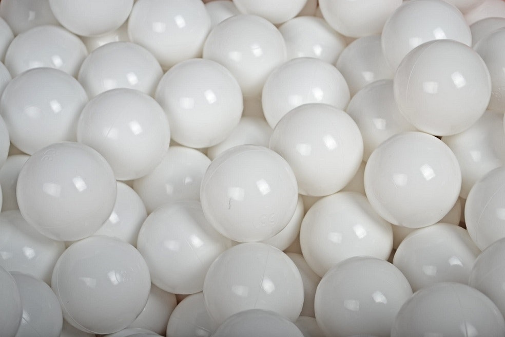 Meow, white velvet ball pit with 300 white balls 