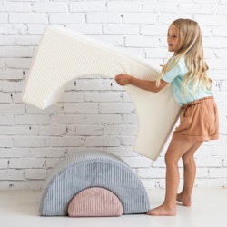 Babylove, Byggbara klossar i tyg Rainbow, grå