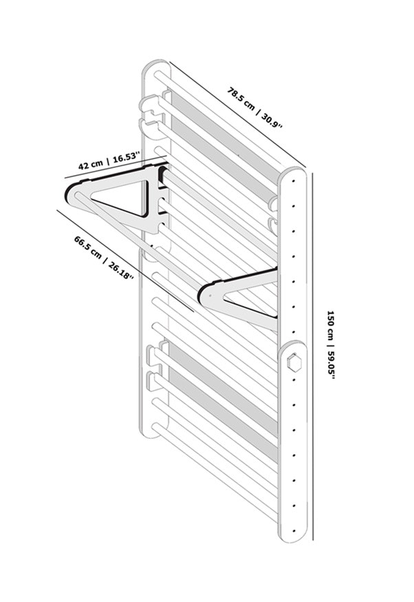 Duck Woodworks, Climbing triangle wall bar, grey/natural 