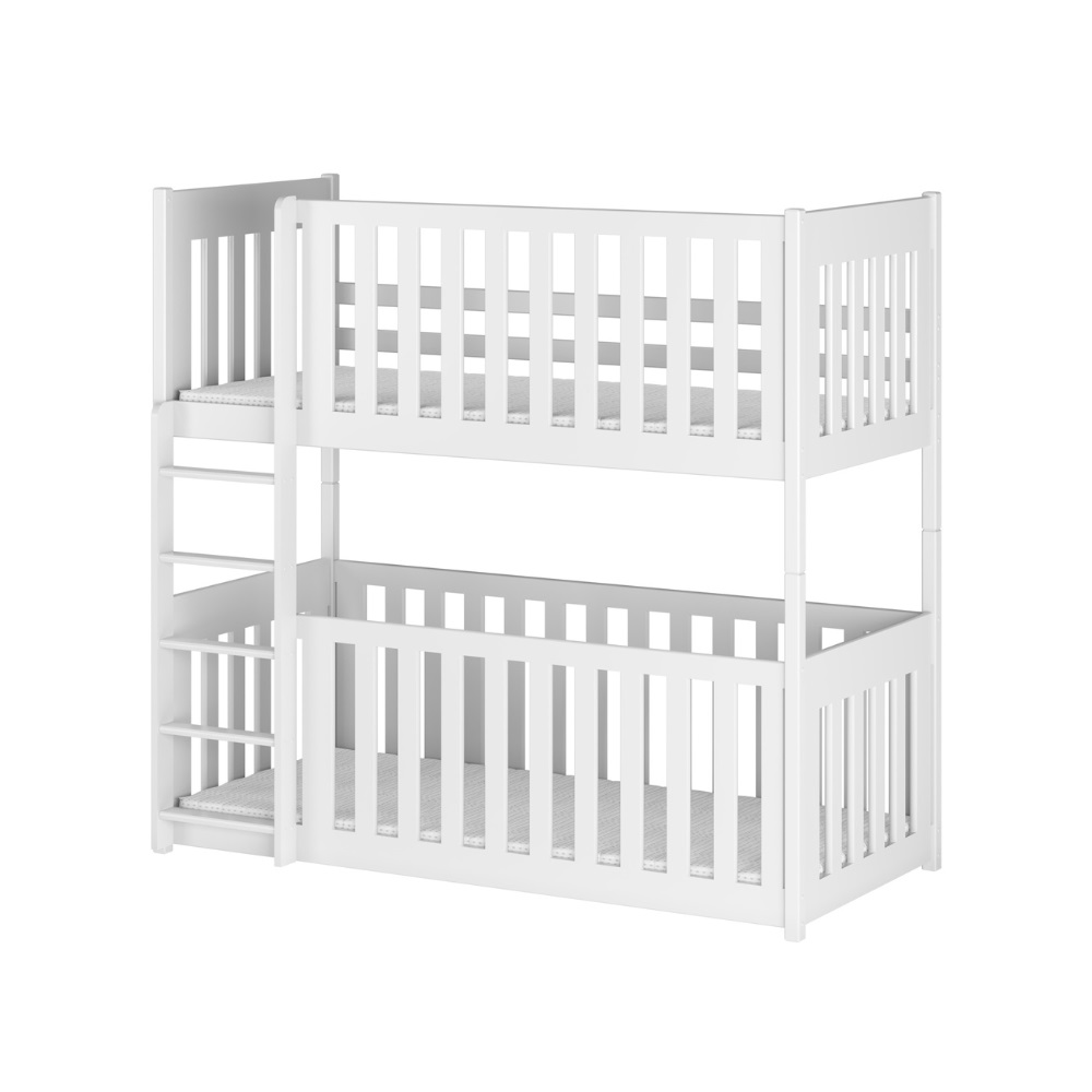 White bunk bed with safety rail, Kalle 90x200 