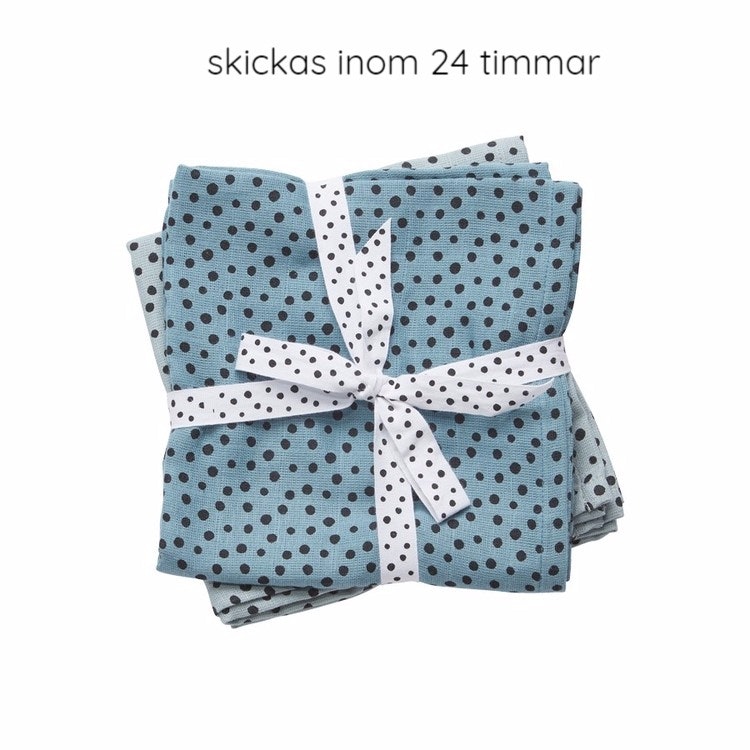 Blanket happy dots blue 2-pack , Done by Deer Blanket happy dots blue 2-pack , Done by Deer