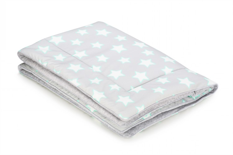 Baby blanket, babypled, play mat 80x100 grey stars 